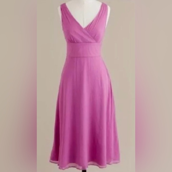 NWT J Crew Silk Chiffon Lavender Dress - Picture 1 of 9